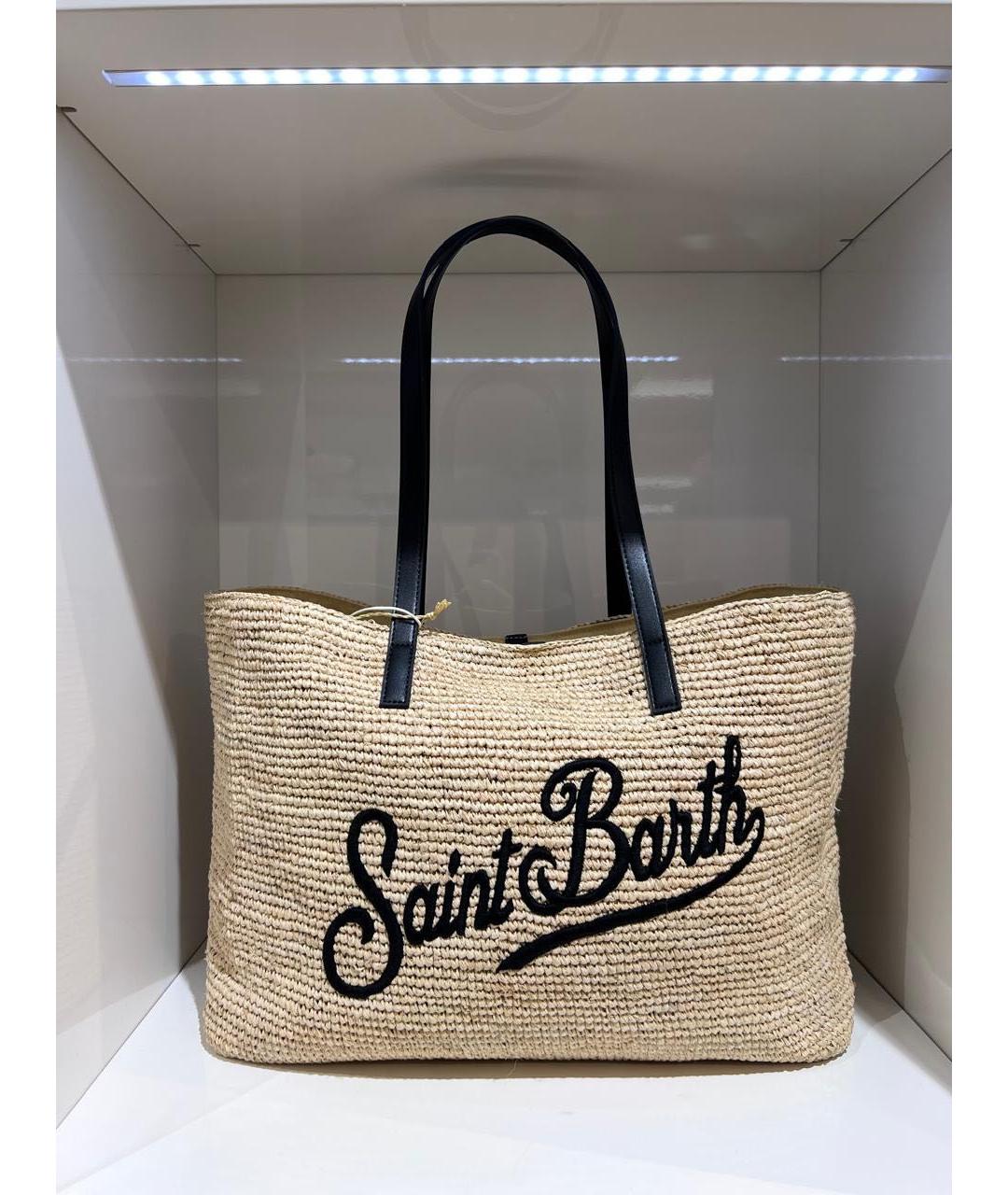 MC2 SAINT BARTH Бежевая пелетеная сумка тоут, фото 3