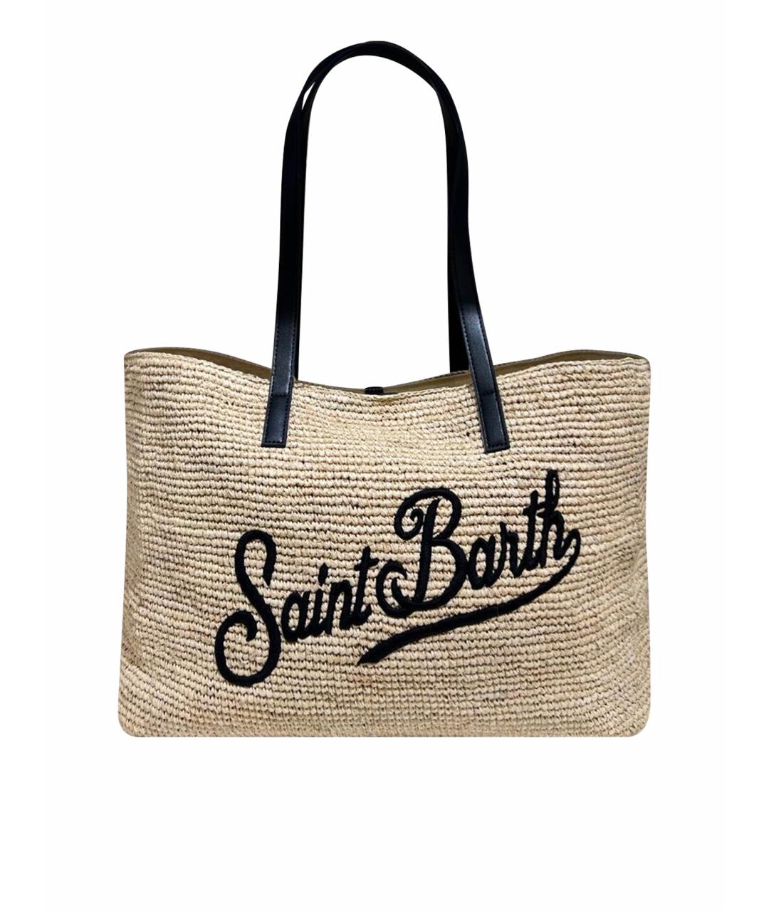MC2 SAINT BARTH Бежевая пелетеная сумка тоут, фото 1
