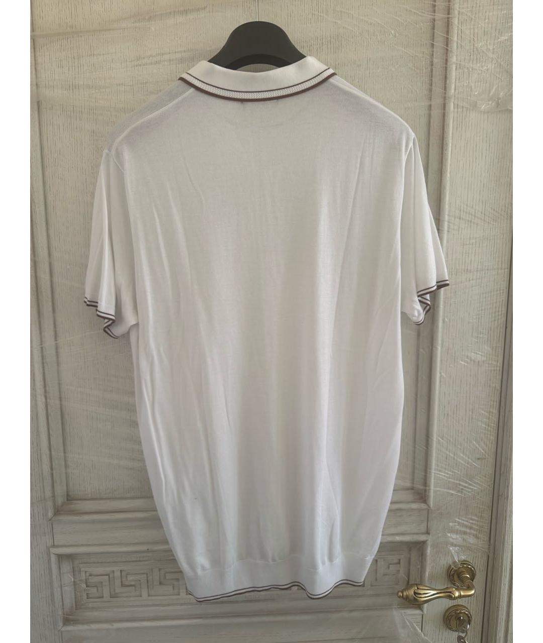 STEFANO RICCI Белое поло с коротким рукавом, фото 2
