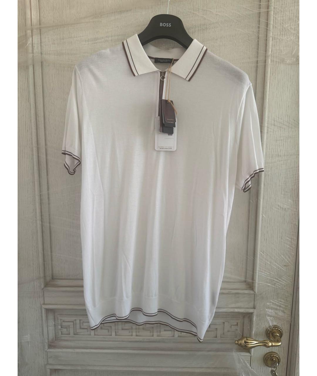 STEFANO RICCI Белое поло с коротким рукавом, фото 6