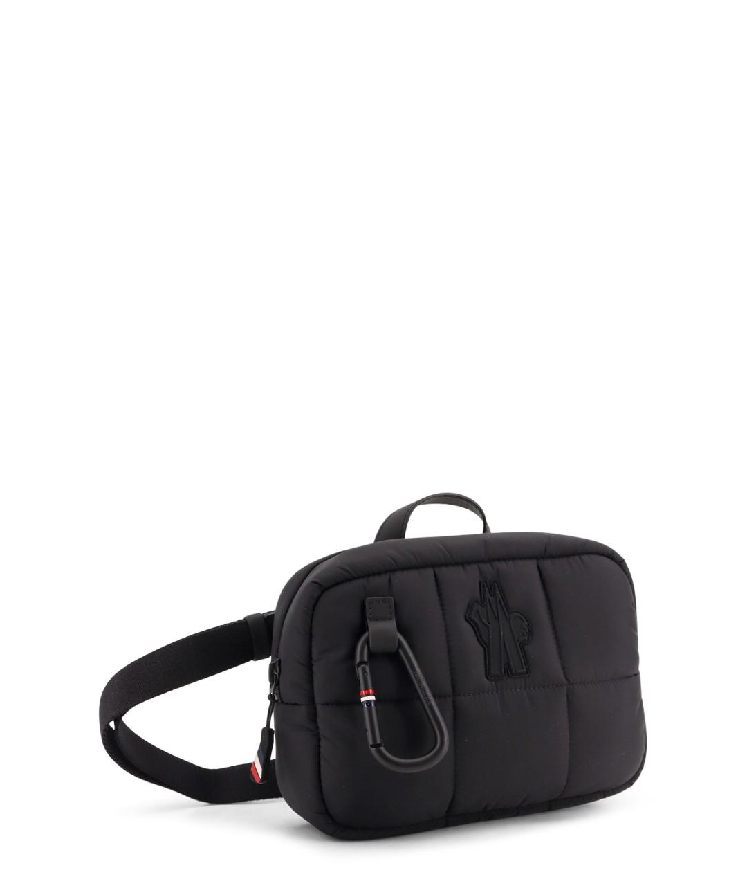 MONCLER GRENOBLE Черная тканевая поясная сумка, фото 3