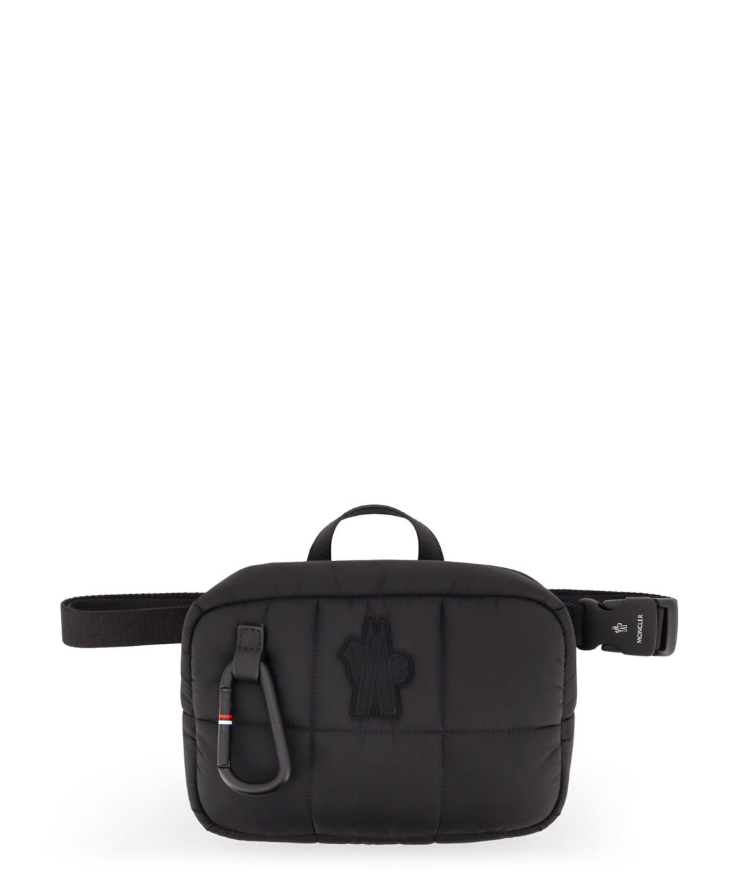 MONCLER GRENOBLE Черная тканевая поясная сумка, фото 1