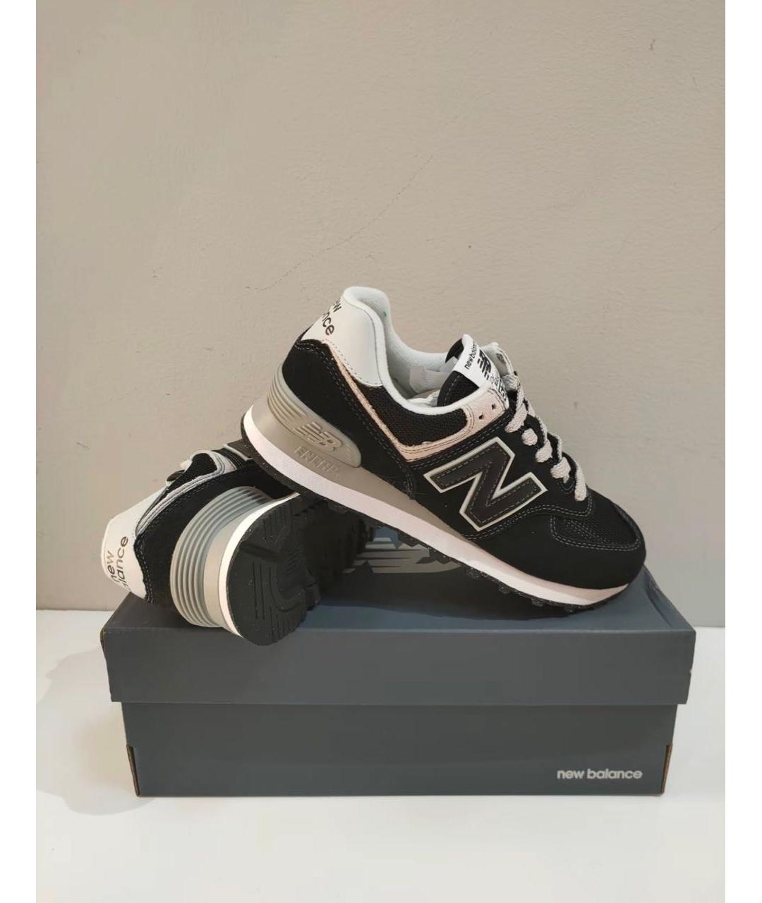 NEW BALANCE Черные замшевые низкие кроссовки / кеды, фото 6