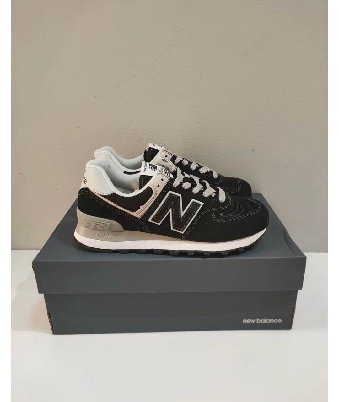 NEW BALANCE Черные замшевые низкие кроссовки / кеды, фото 4