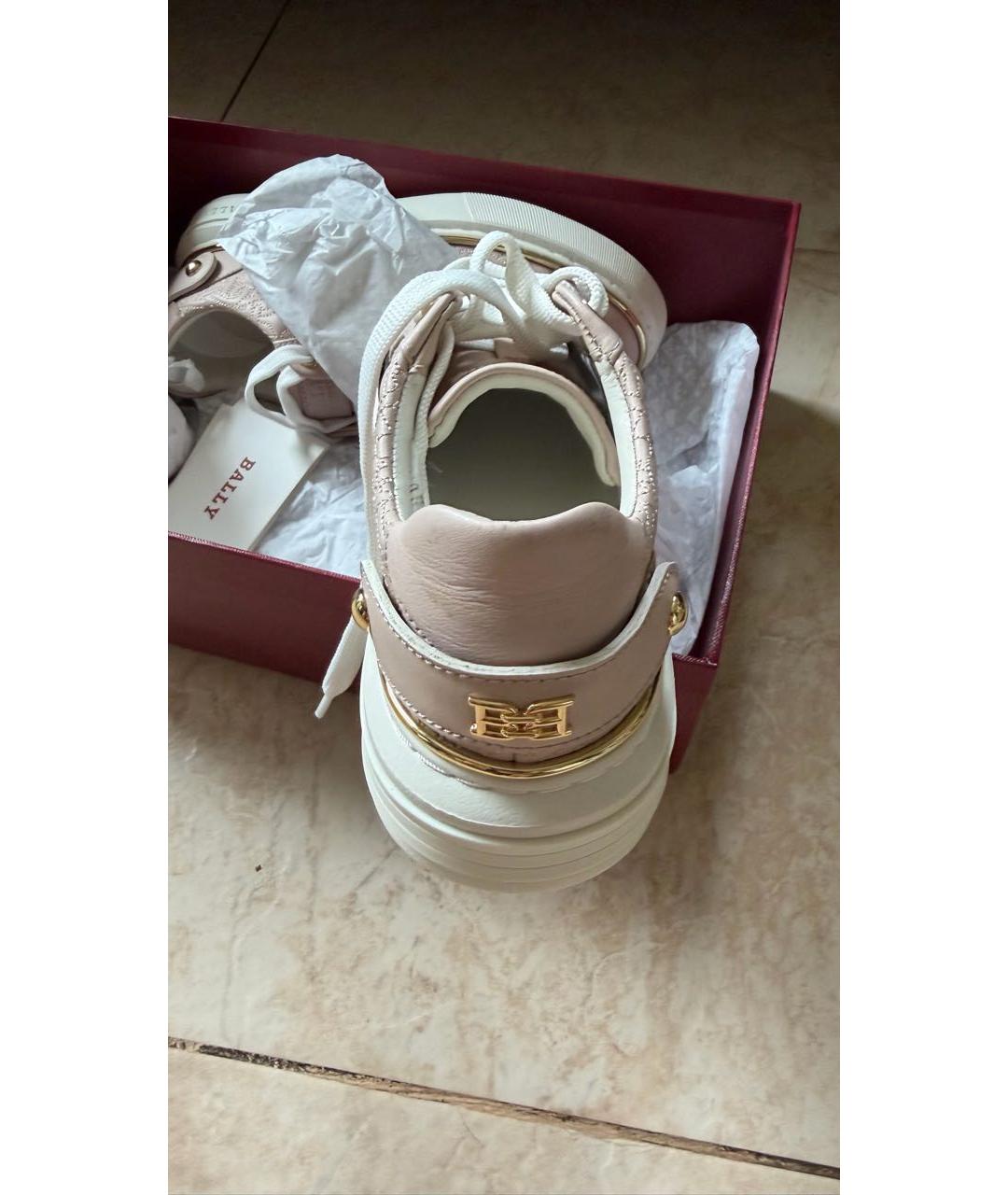 BALLY Розовые кожаные кеды, фото 3