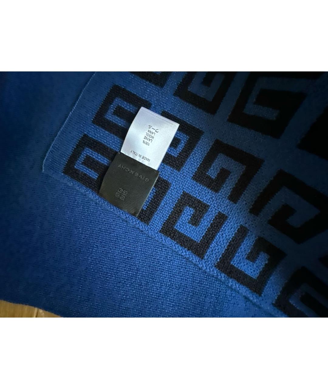 GIVENCHY Синий шерстяной шарф, фото 2