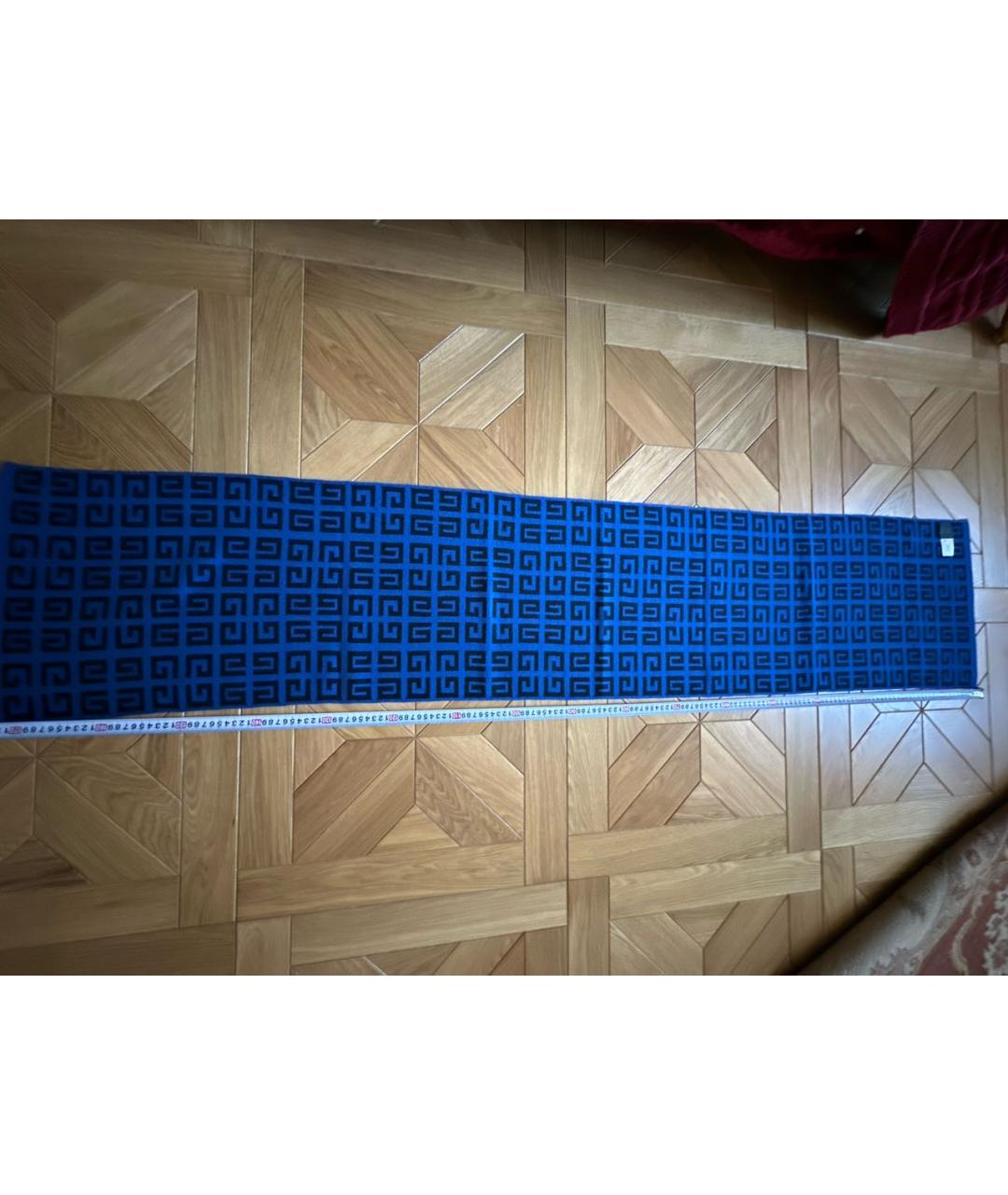 GIVENCHY Синий шерстяной шарф, фото 6