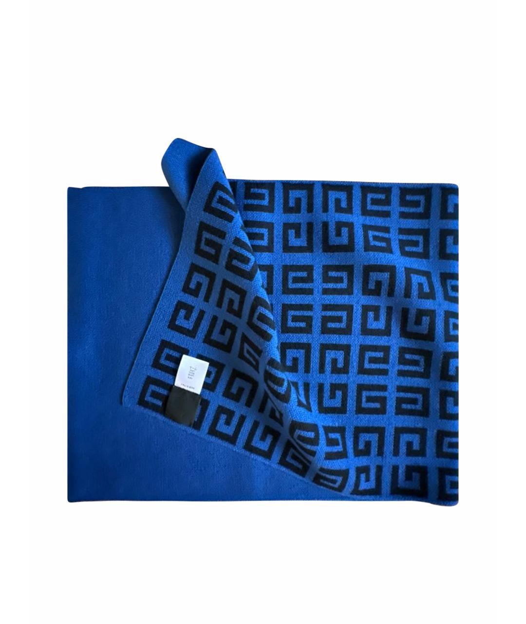 GIVENCHY Синий шерстяной шарф, фото 1