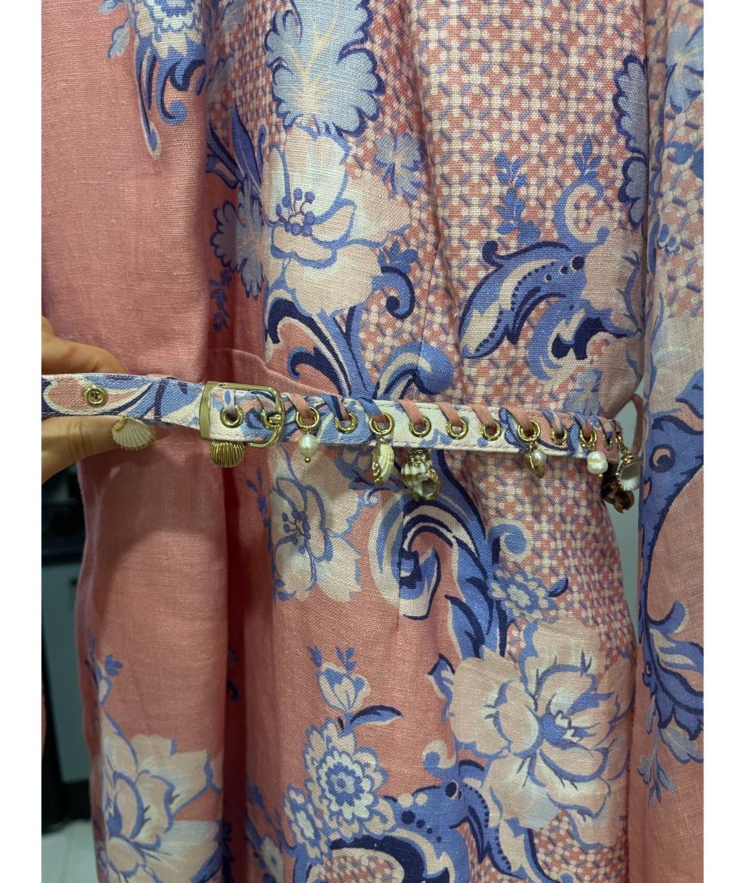ZIMMERMANN Коралловое льняное повседневное платье, фото 2