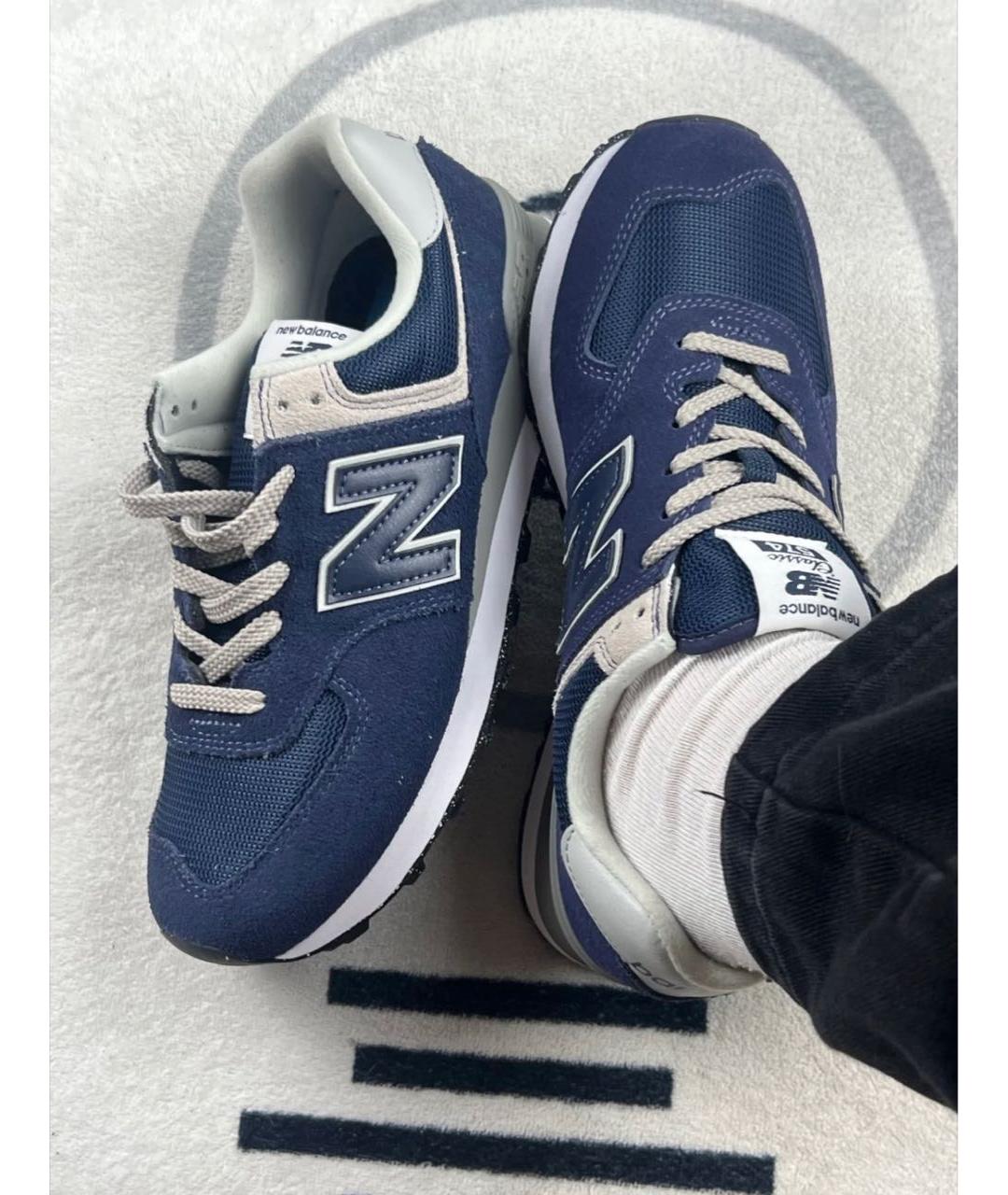 NEW BALANCE Темно-синие замшевые низкие кроссовки / кеды, фото 6