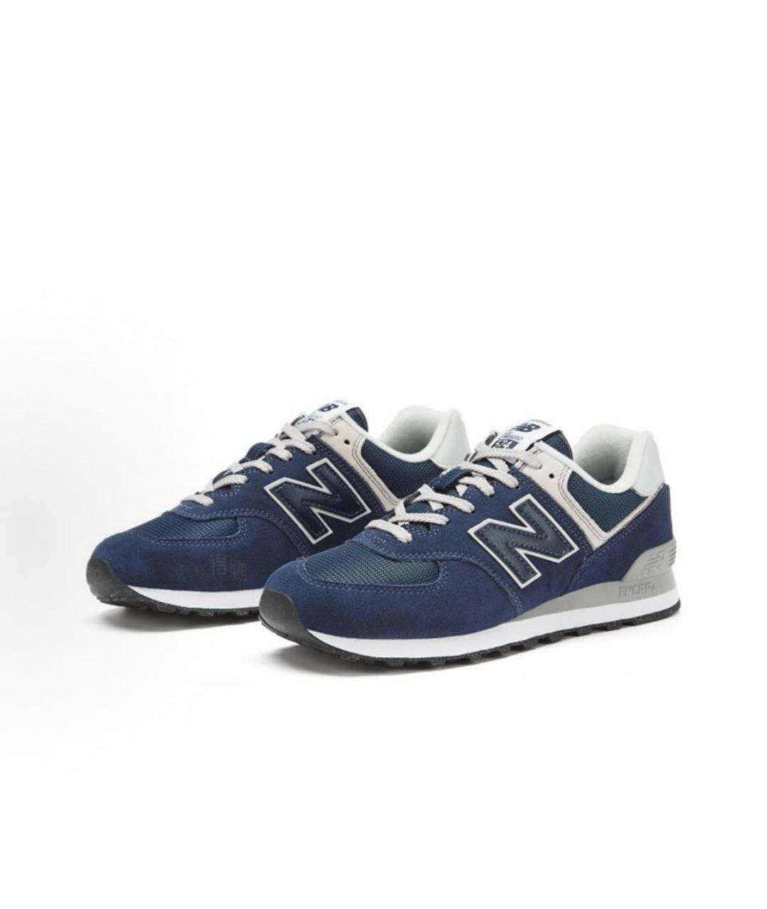 NEW BALANCE Темно-синие замшевые низкие кроссовки / кеды, фото 2