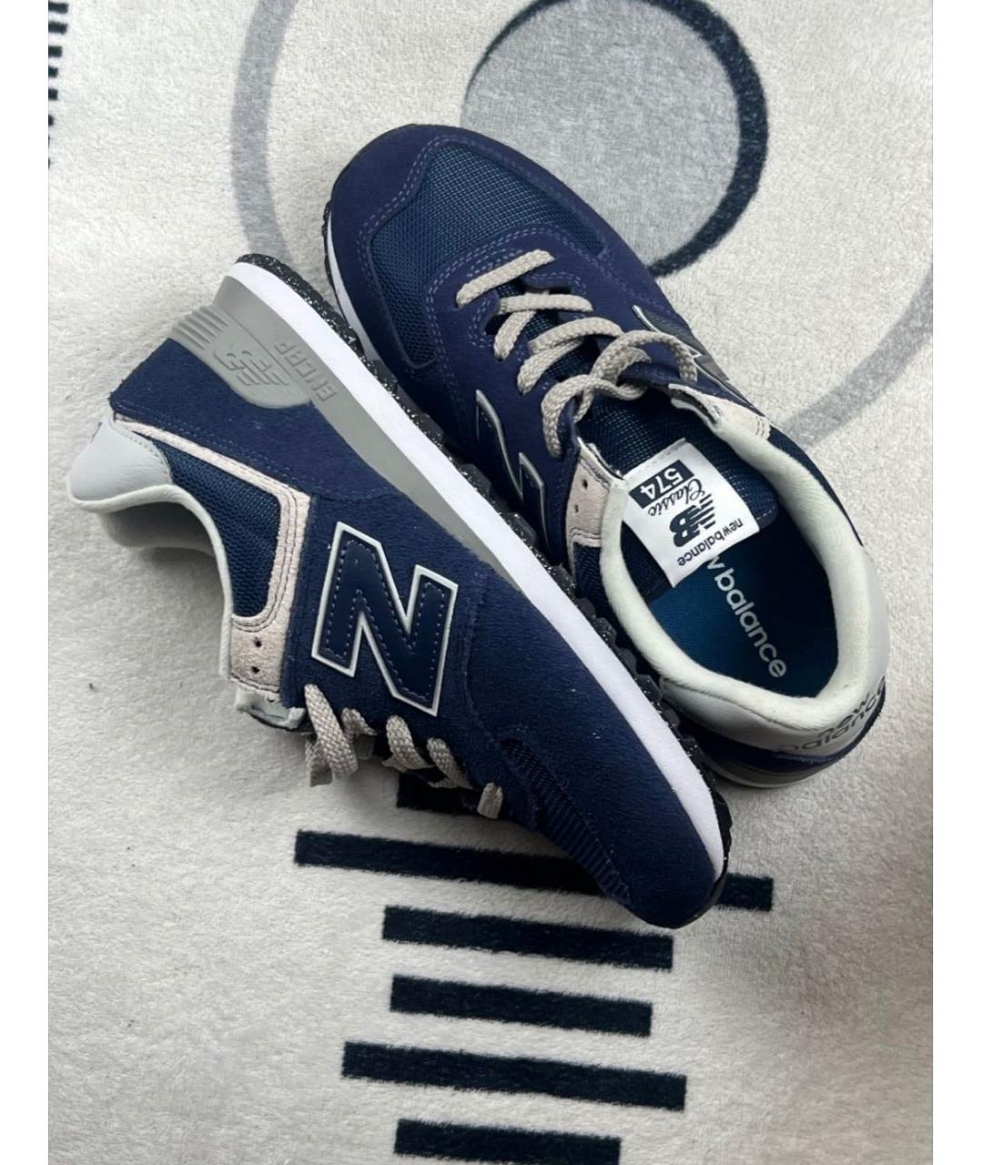 NEW BALANCE Темно-синие замшевые низкие кроссовки / кеды, фото 5