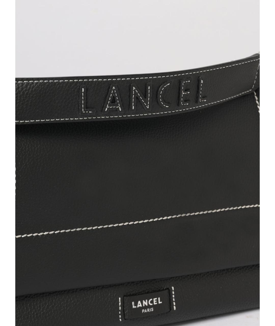 LANCEL Черная кожаная сумка с короткими ручками, фото 3