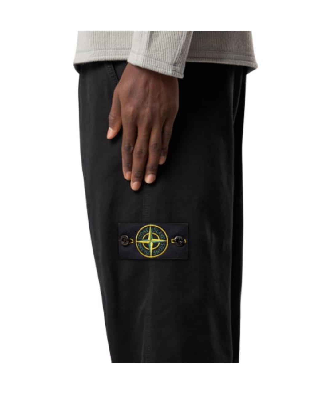 STONE ISLAND Черные повседневные брюки, фото 5