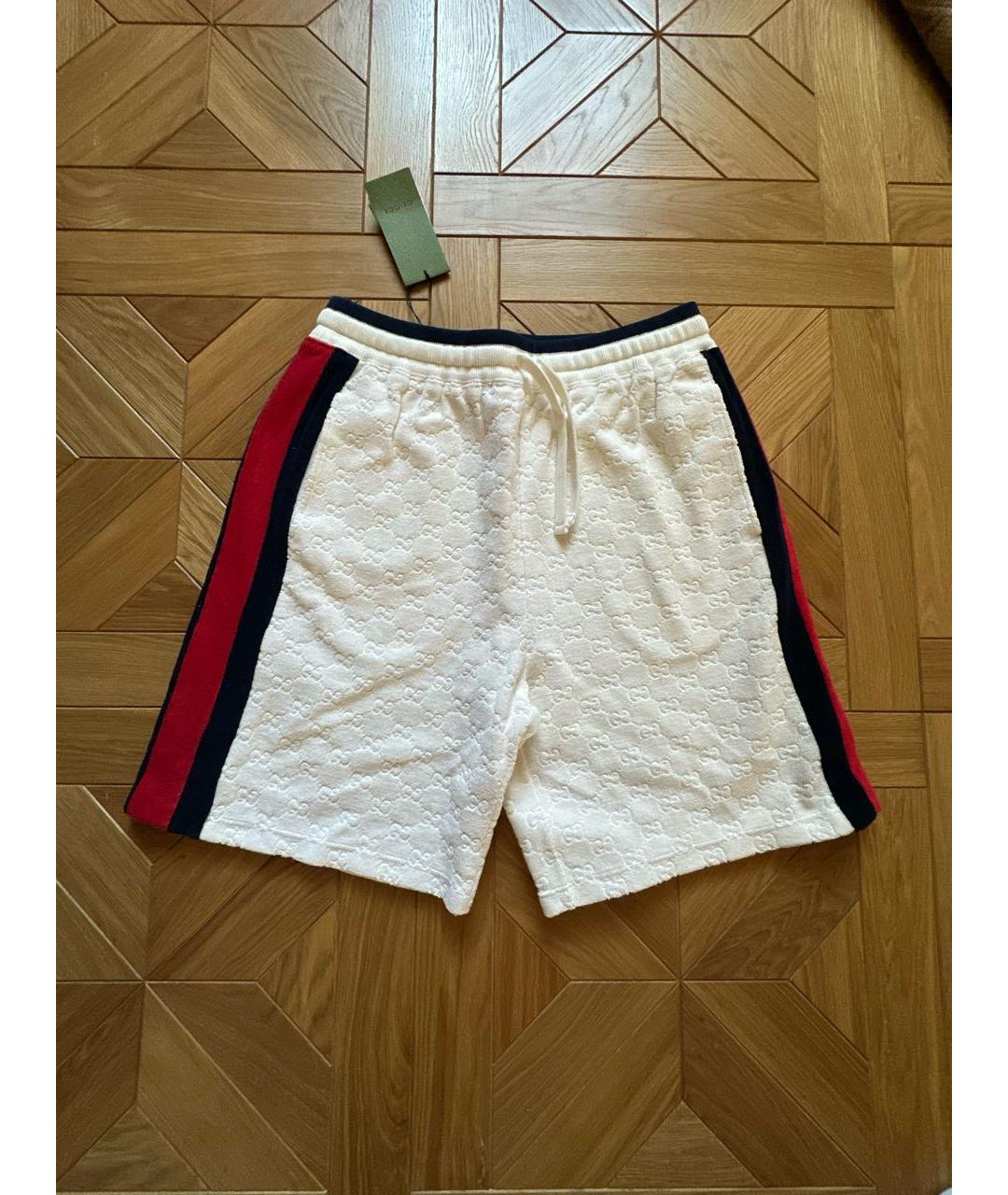 GUCCI Белые хлопковые шорты, фото 9