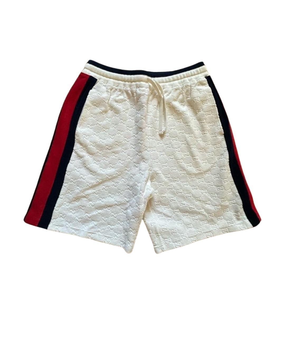 GUCCI Белые хлопковые шорты, фото 1