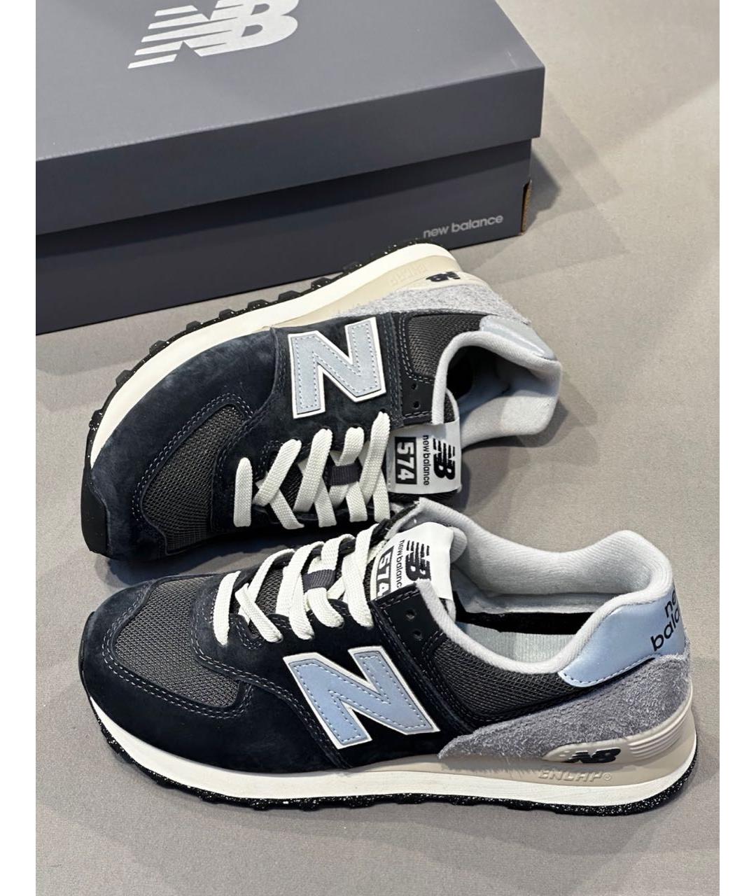 NEW BALANCE Черные замшевые низкие кроссовки / кеды, фото 4