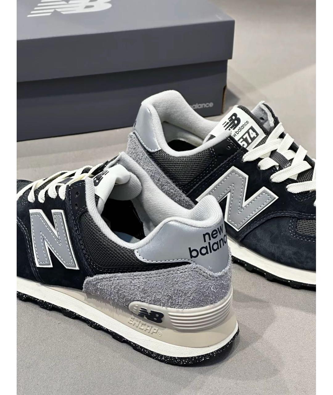 NEW BALANCE Черные замшевые низкие кроссовки / кеды, фото 6