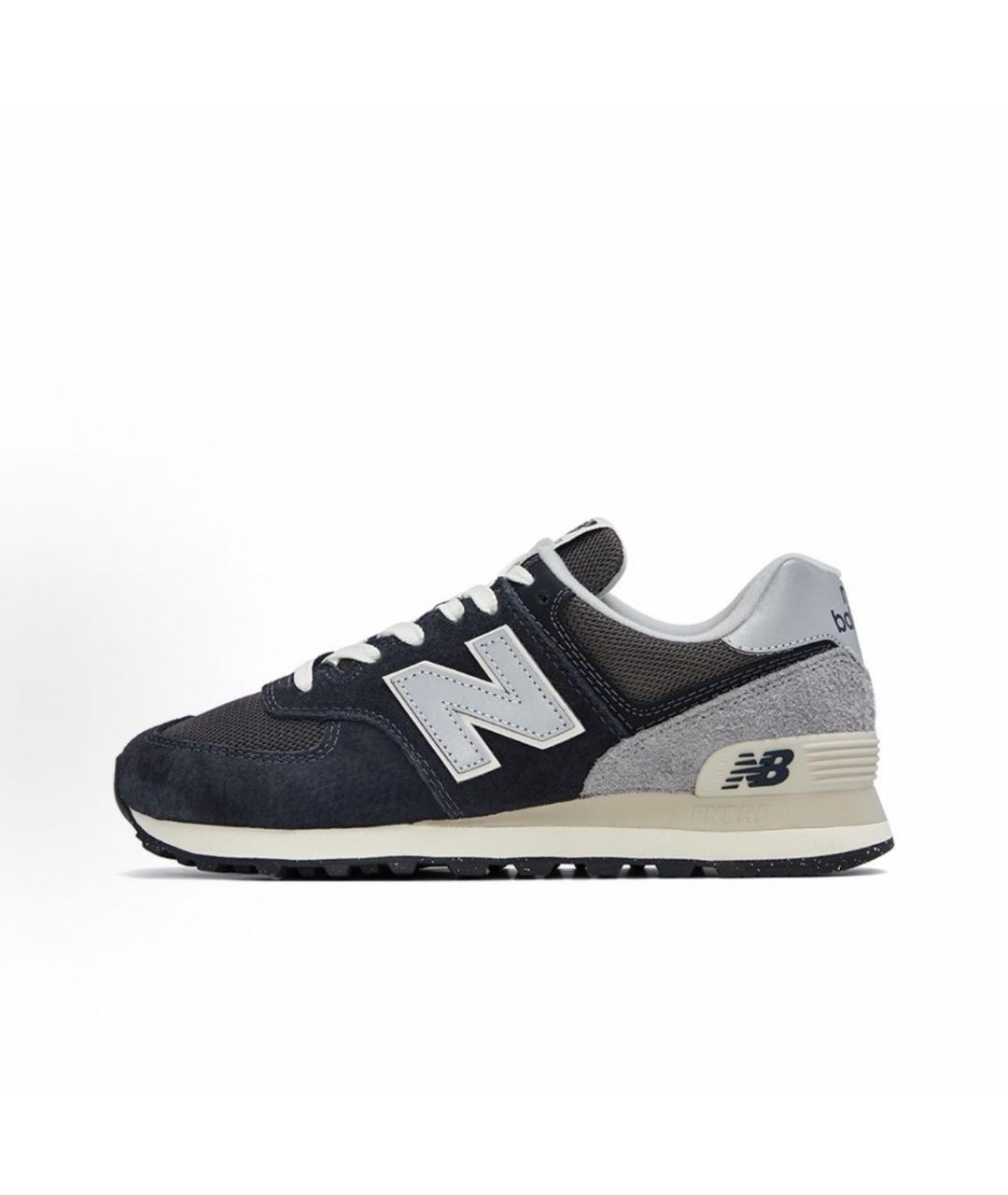 NEW BALANCE Черные замшевые низкие кроссовки / кеды, фото 2