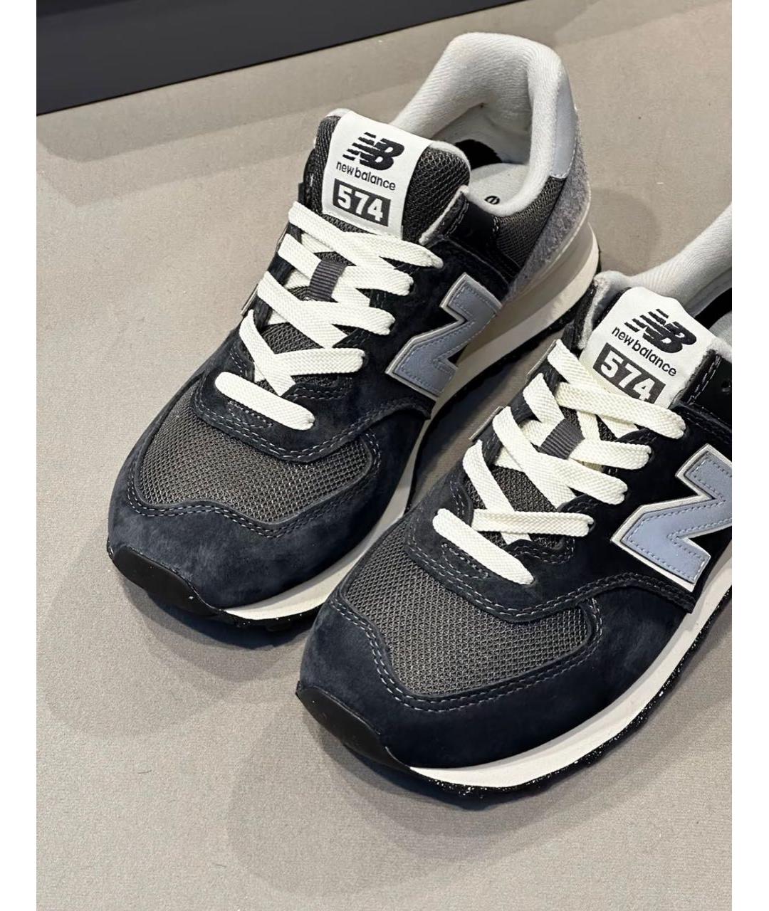 NEW BALANCE Черные замшевые низкие кроссовки / кеды, фото 7