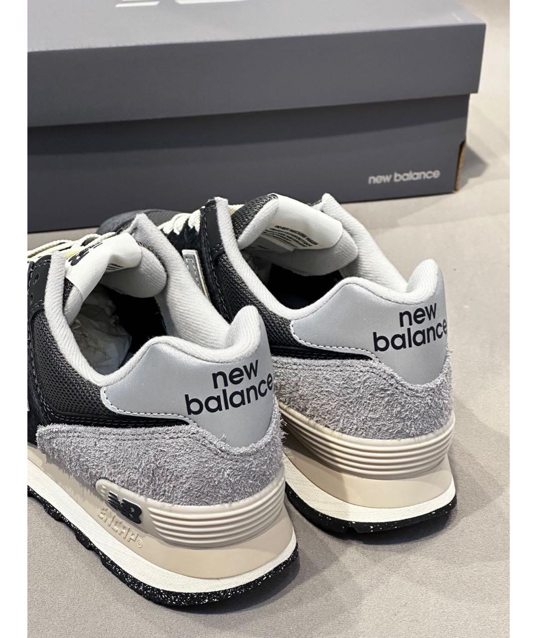 NEW BALANCE Черные замшевые низкие кроссовки / кеды, фото 8