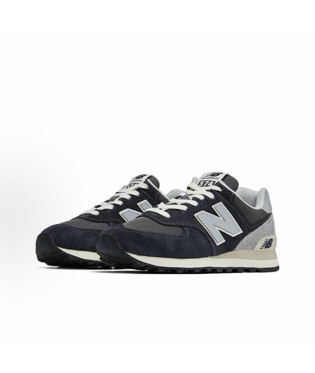 NEW BALANCE Черные замшевые низкие кроссовки / кеды, фото 3