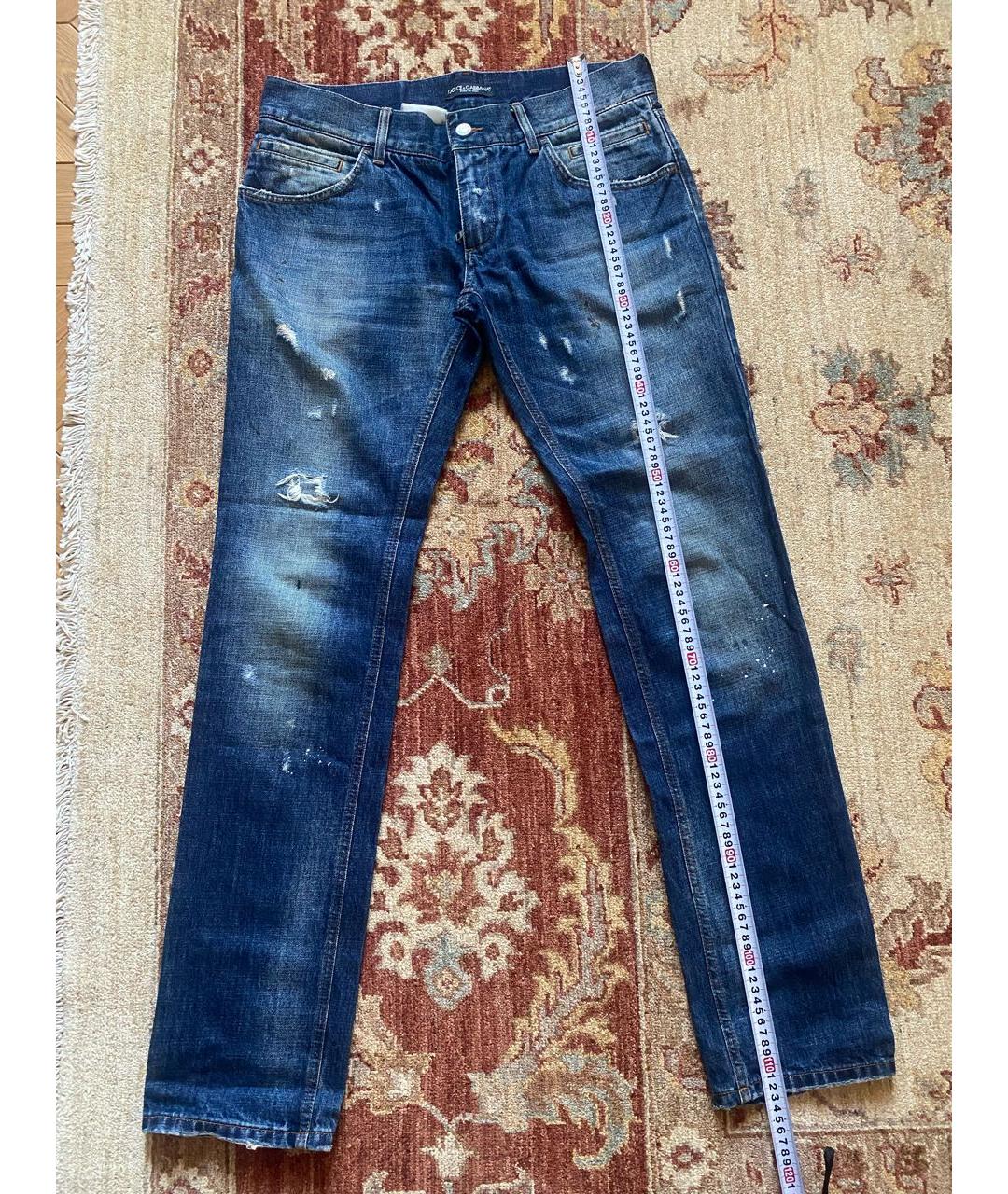 DOLCE&GABBANA Синие хлопковые прямые джинсы, фото 6