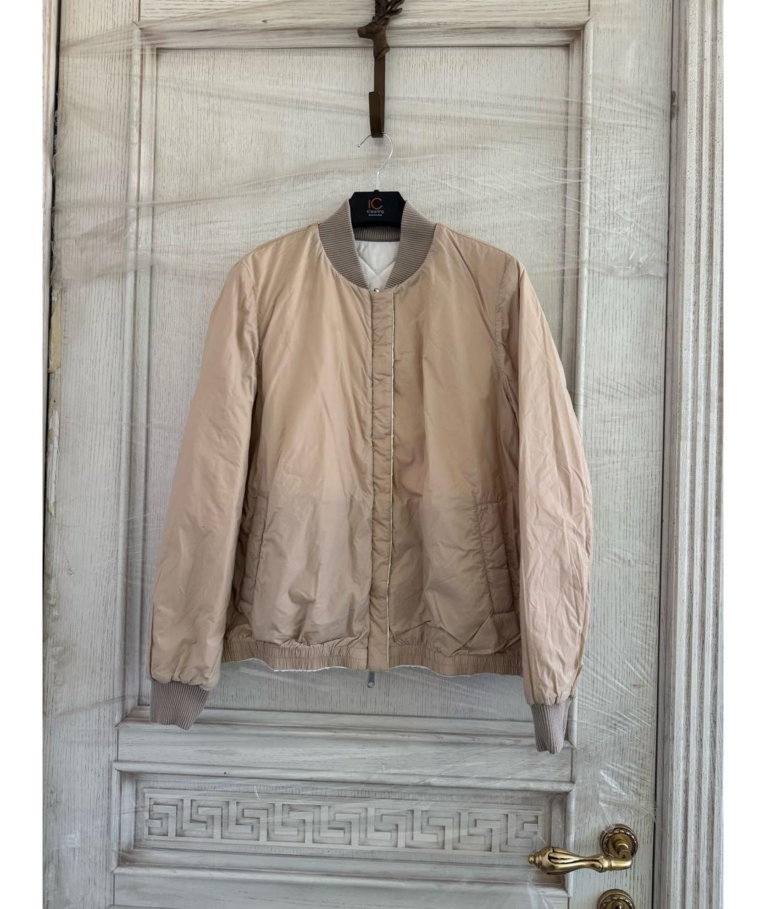 BRUNELLO CUCINELLI Бежевая полиэстеровая куртка, фото 3