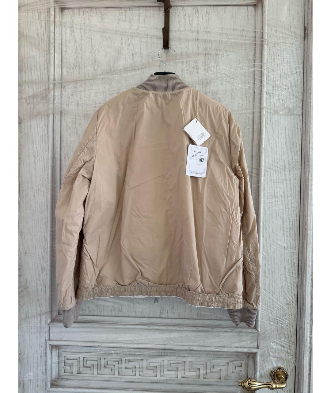 BRUNELLO CUCINELLI Бежевая полиэстеровая куртка, фото 4