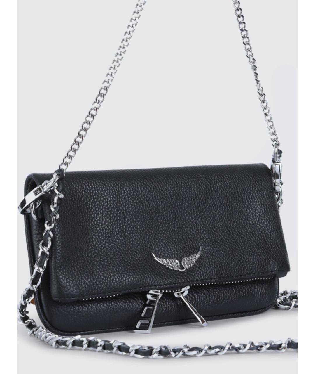 ZADIG & VOLTAIRE Черная кожаная сумка через плечо, фото 3