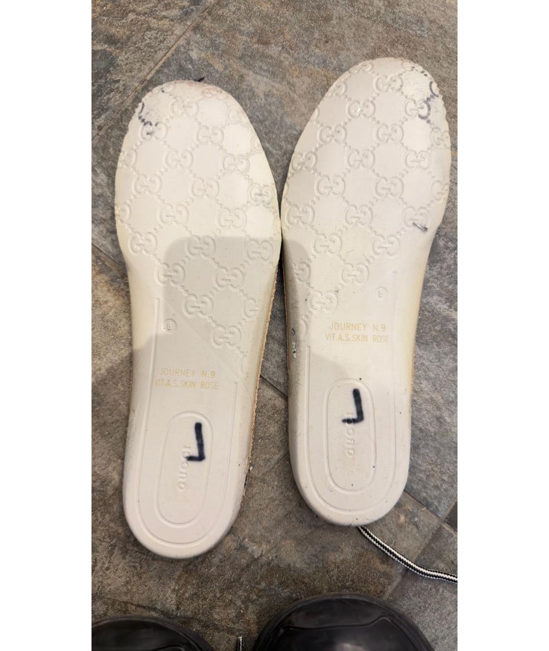 GUCCI Серые текстильные низкие кроссовки / кеды, фото 8