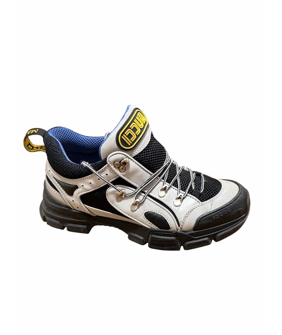 GUCCI Серые текстильные низкие кроссовки / кеды, фото 1