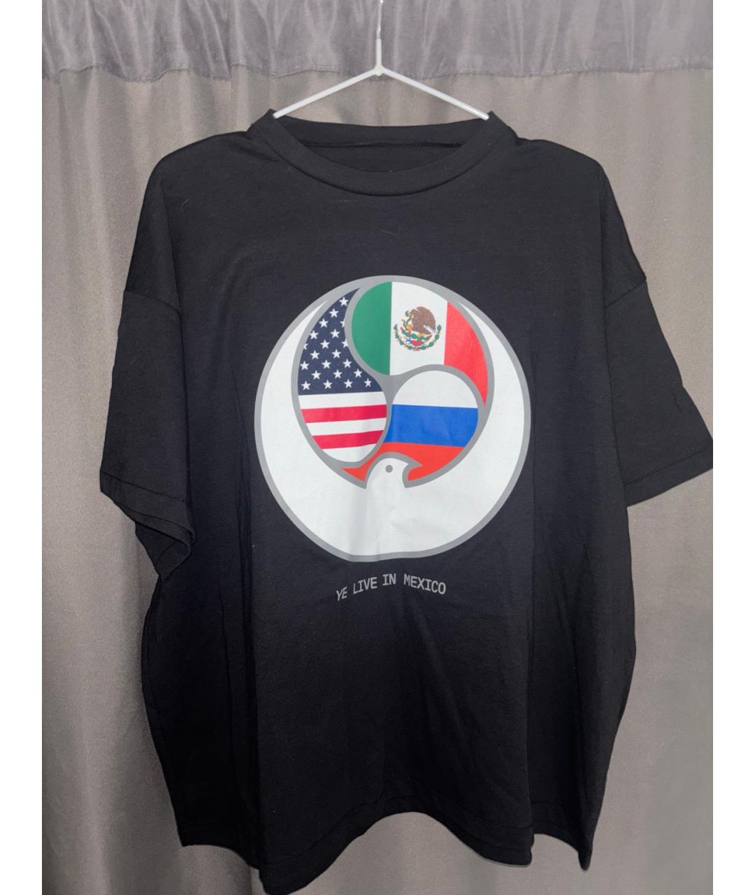 Kanye West Черная хлопковая футболка, фото 4
