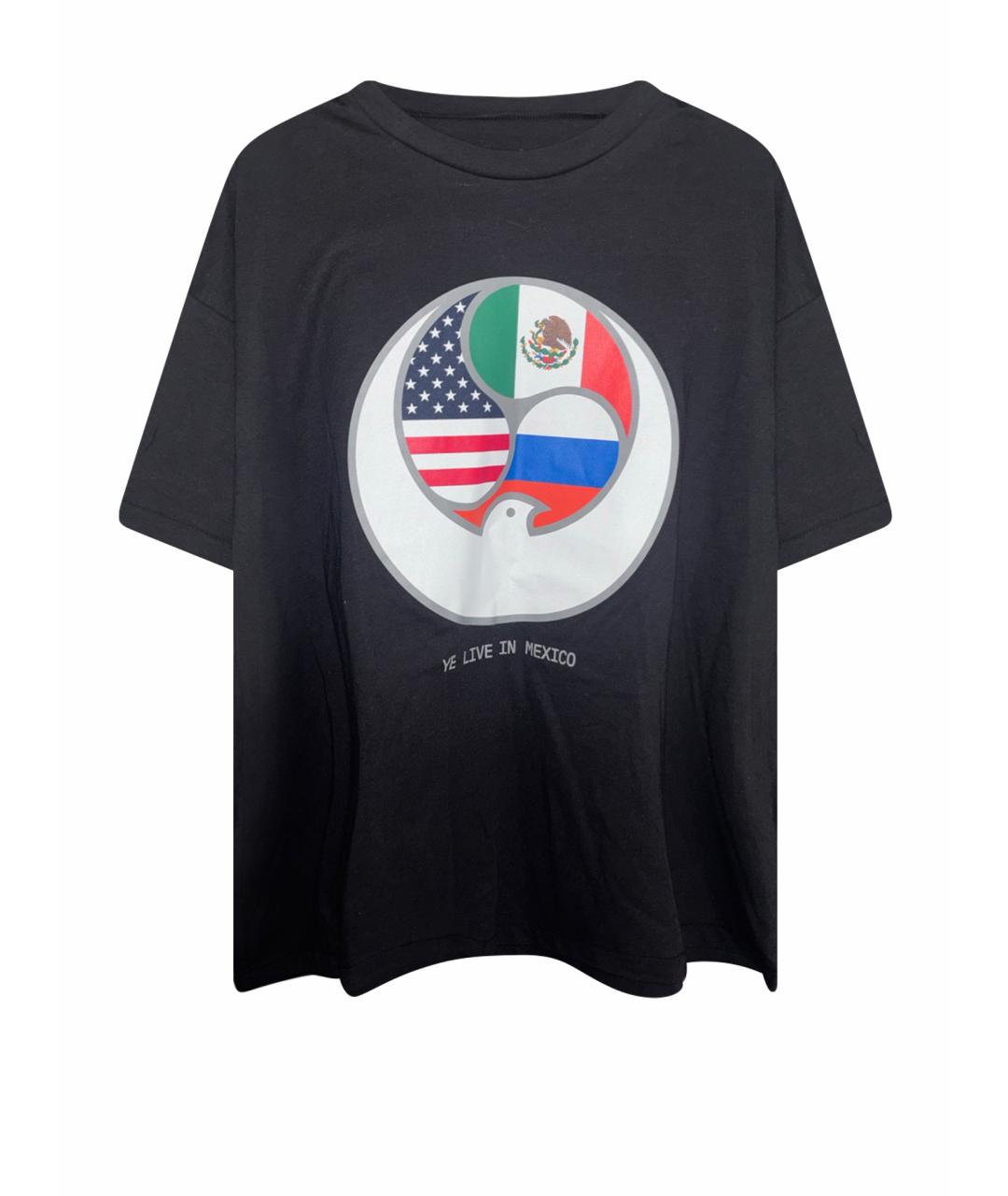 Kanye West Черная хлопковая футболка, фото 1