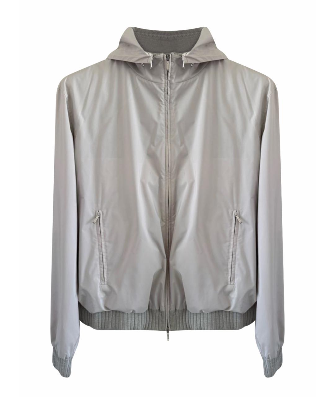 LORO PIANA Серая полиэстеровая куртка, фото 1