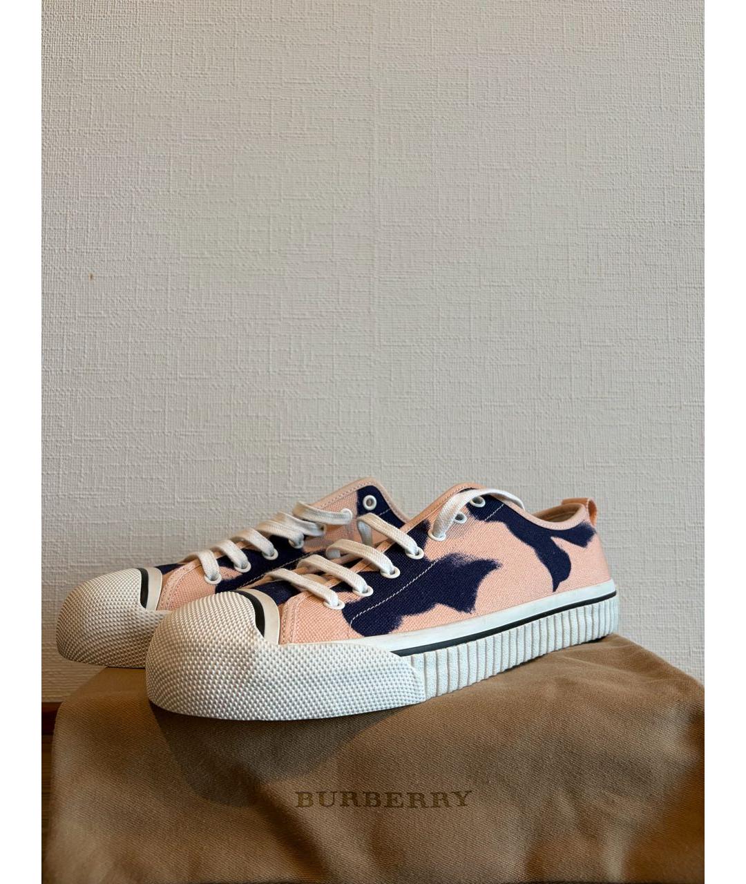 BURBERRY Текстильные низкие кроссовки / кеды, фото 6