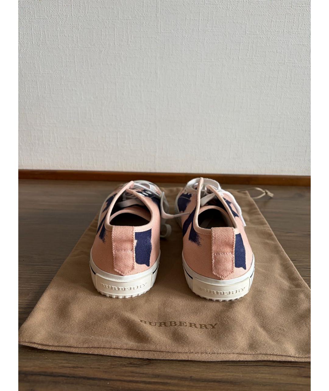 BURBERRY Текстильные низкие кроссовки / кеды, фото 4