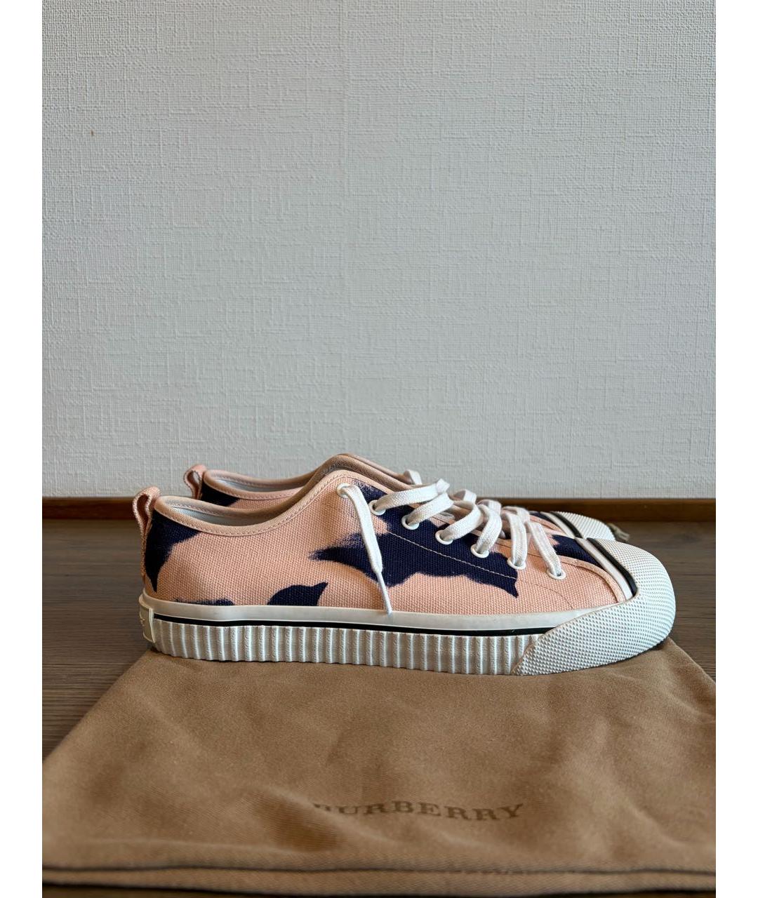 BURBERRY Текстильные низкие кроссовки / кеды, фото 8