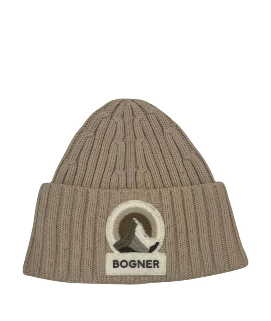 BOGNER Бежевая шерстяная шапка, фото 1