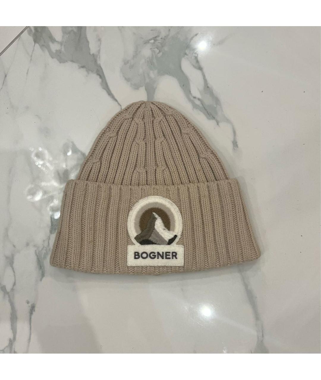 BOGNER Бежевая шерстяная шапка, фото 5
