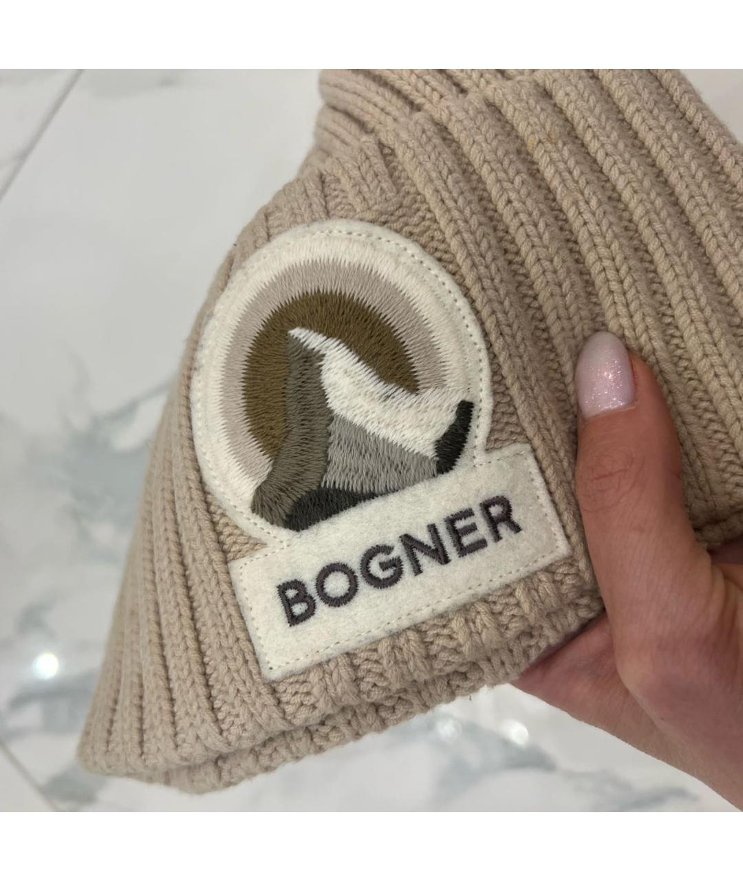 BOGNER Бежевая шерстяная шапка, фото 2