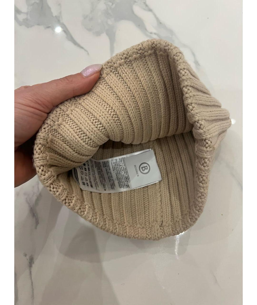 BOGNER Бежевая шерстяная шапка, фото 4