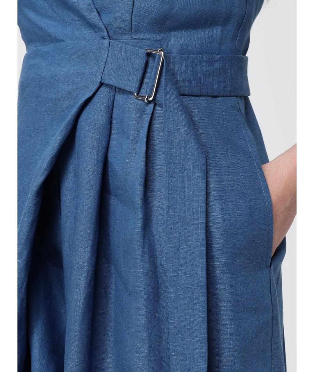 MEIMEIJ Синее льняное платье, фото 3