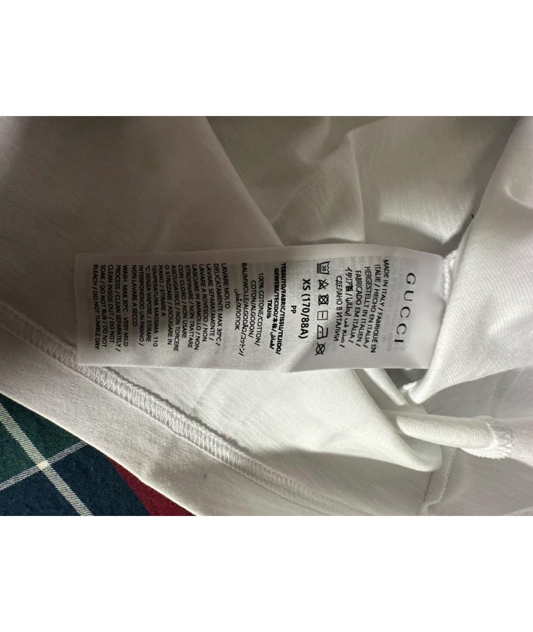 GUCCI Белая хлопковая футболка, фото 5