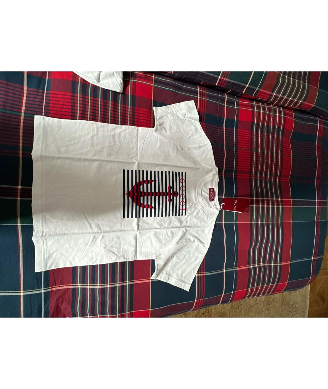 GUCCI Белая хлопковая футболка, фото 3