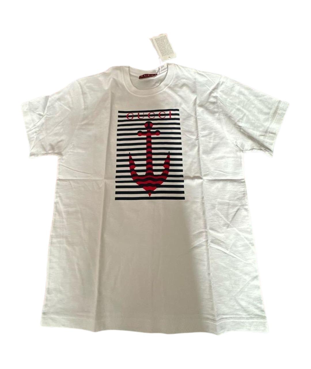 GUCCI Белая хлопковая футболка, фото 1