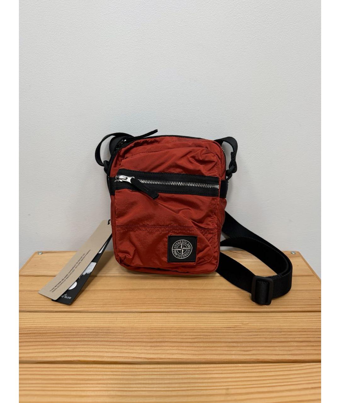 STONE ISLAND Красная синтетическая сумка на плечо, фото 5