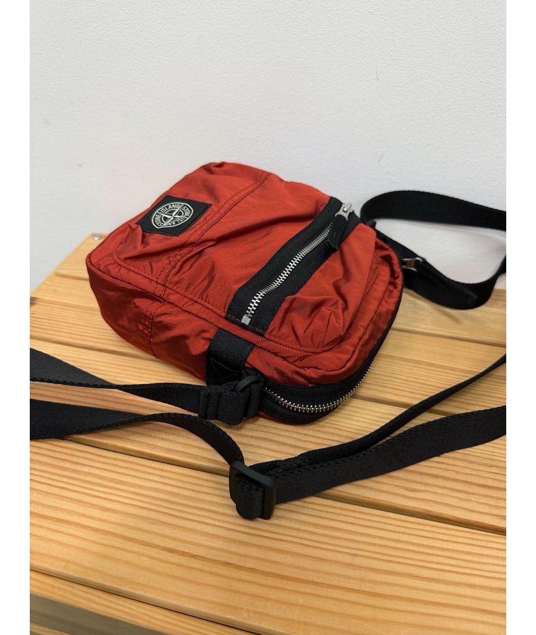STONE ISLAND Красная синтетическая сумка на плечо, фото 4