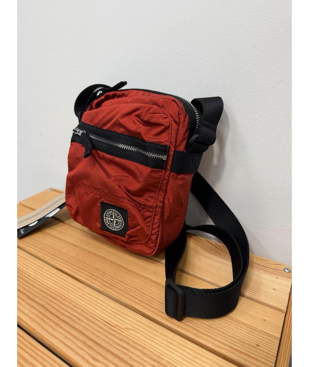 STONE ISLAND Красная синтетическая сумка на плечо, фото 2