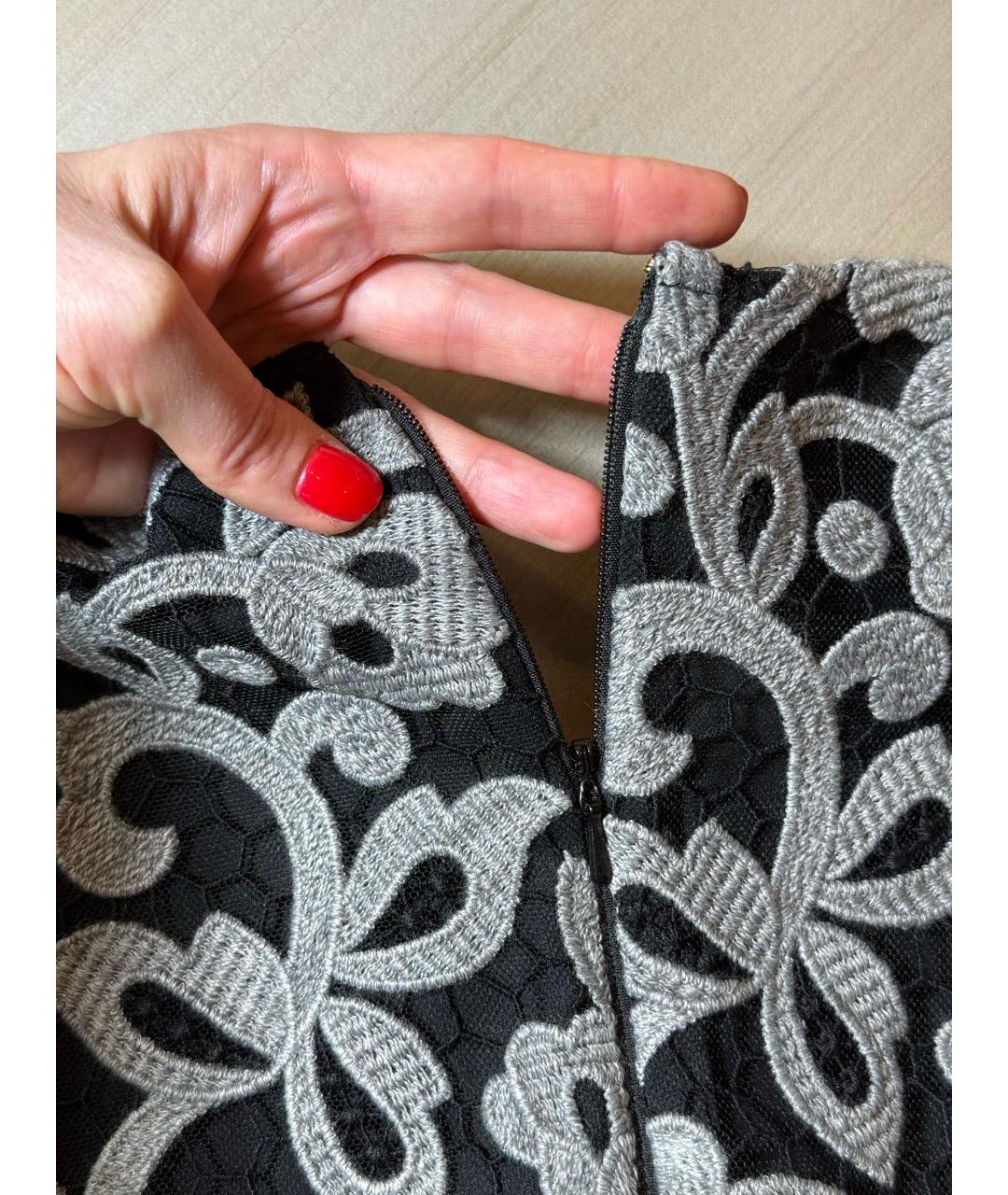 BLUMARINE Антрацитовое полиэстеровое вечернее платье, фото 7